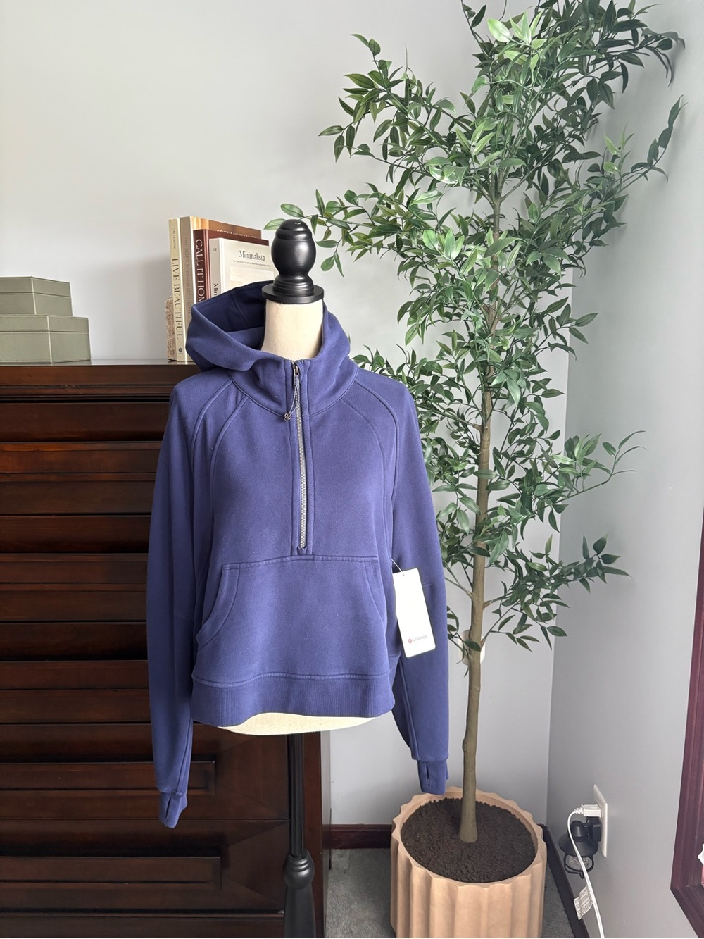 Lululemon half zip scuba hoodie night sea color Size M/L